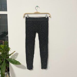 Phat Buddha Black Sparkle Seamless Ankle Leggings One Size